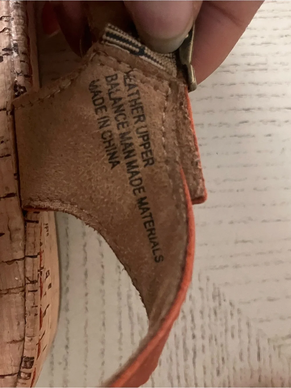 Born Orange Leather Cork Platform Sandals Size 8